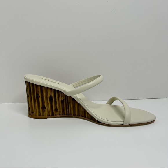 Cult Gaia Eva Leather Wedge Slide Sandals white sz 40 New - Picture 4 of 10